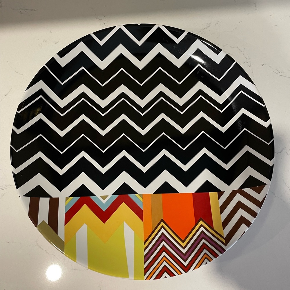 Missoni Stoneware  Large 14" Serving Platter- Zig Zag Classic Pattern